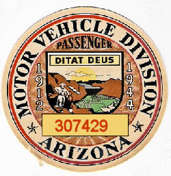 (image for) 1944 Arizona inspection/Registration sticker